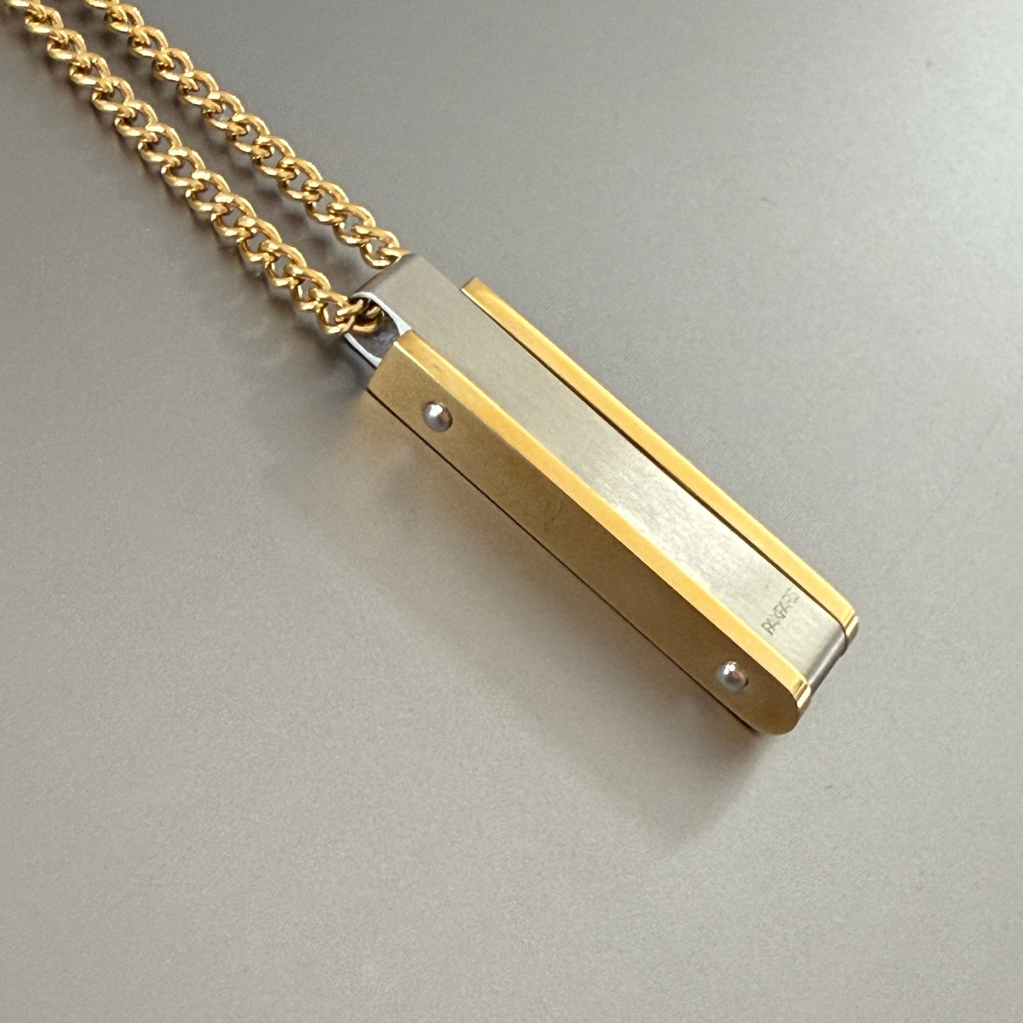 Inlay Bar Pendant — Silver / Gold