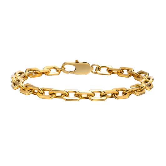 Oval Link Chain Bracelet, Gold, 6.5mm – Stainless Steel Jewelry – Chain Supplyy