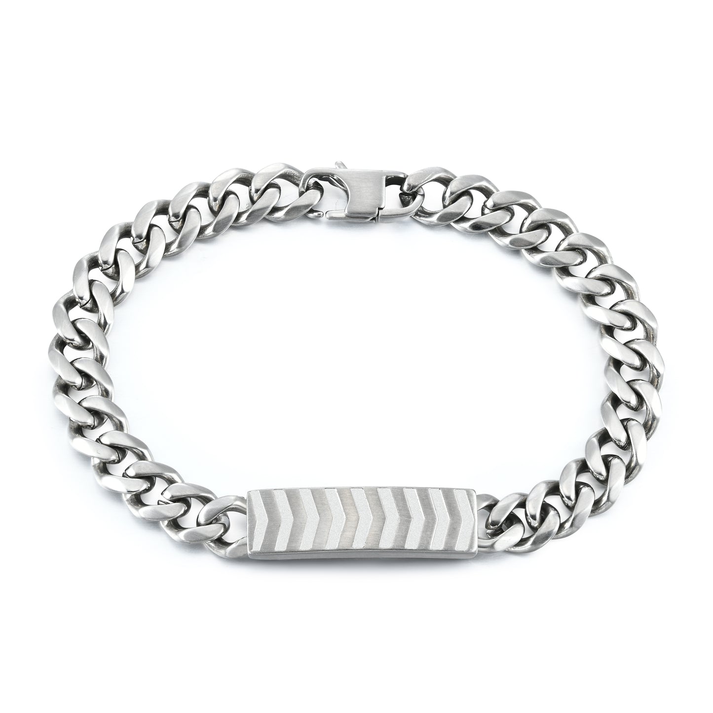Chain Link Bracelet with Chevron Tag, 5mm