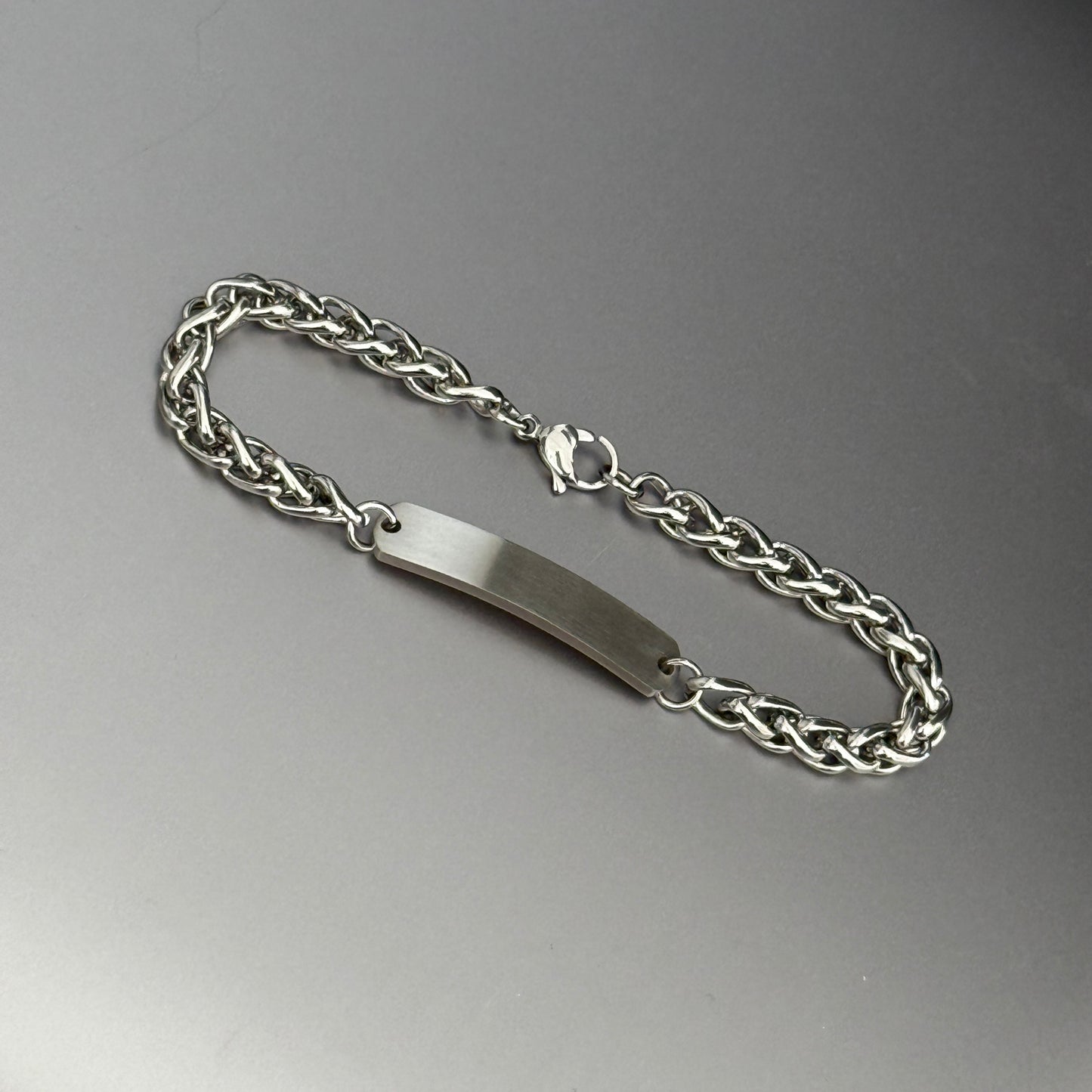 Name Tag Bracelet, Stainless Steel Rounded, 6mm