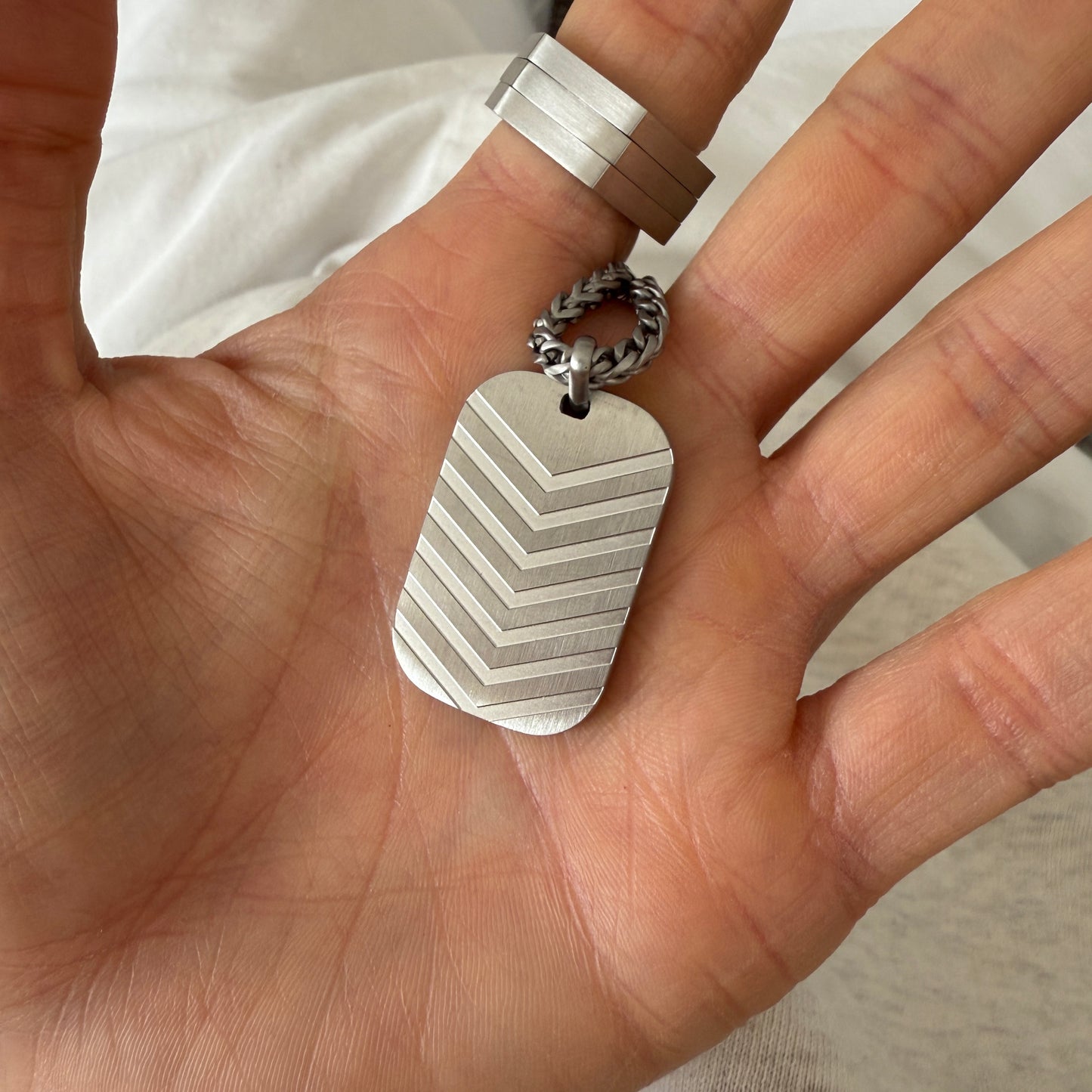 Chevron Dog Tag Pendant