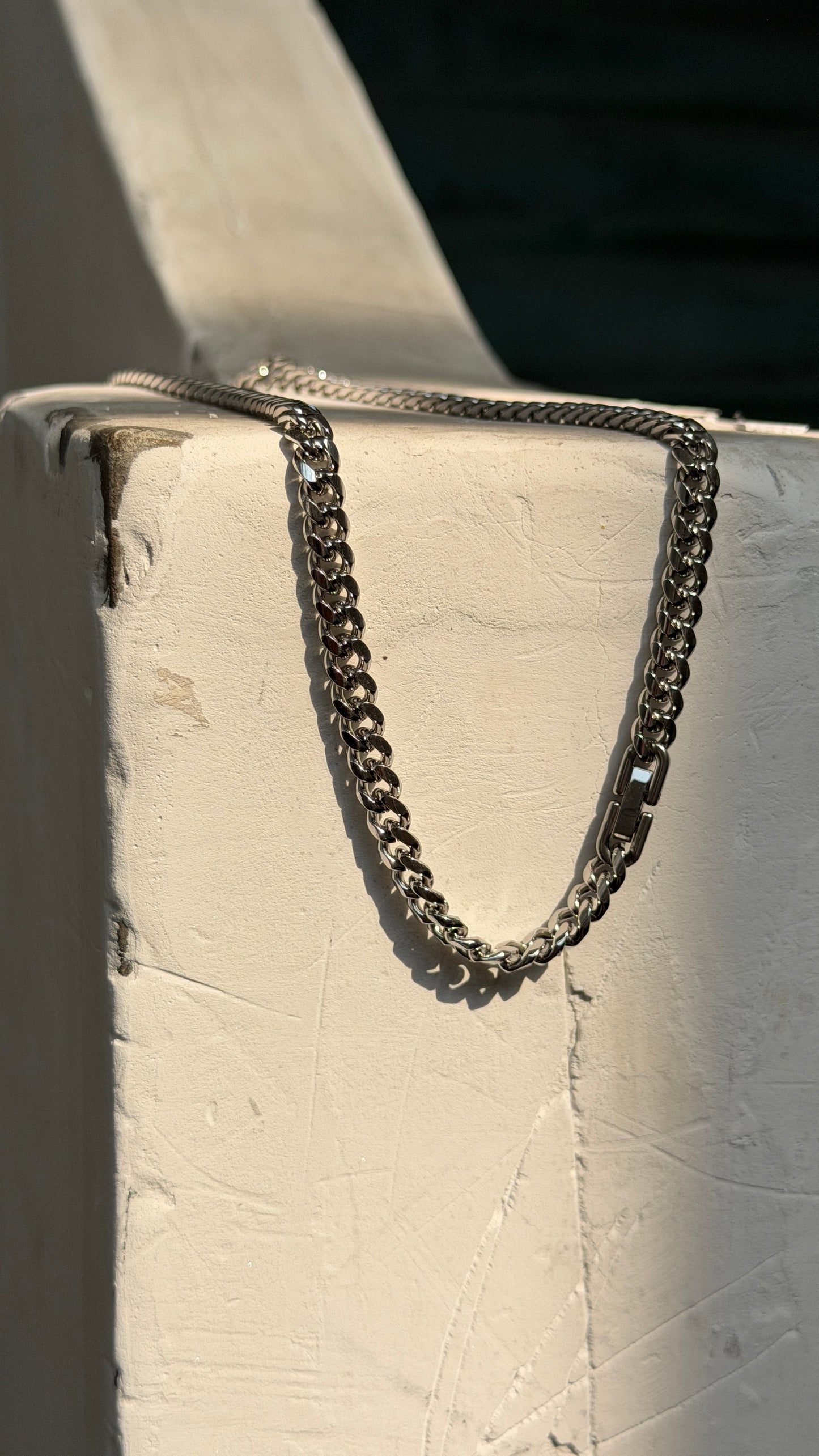 Silver Curb Link Chain Necklace