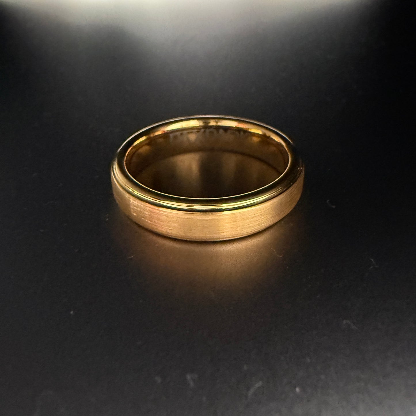 Men's Tungsten Ring - Brushed Gold, 6mm