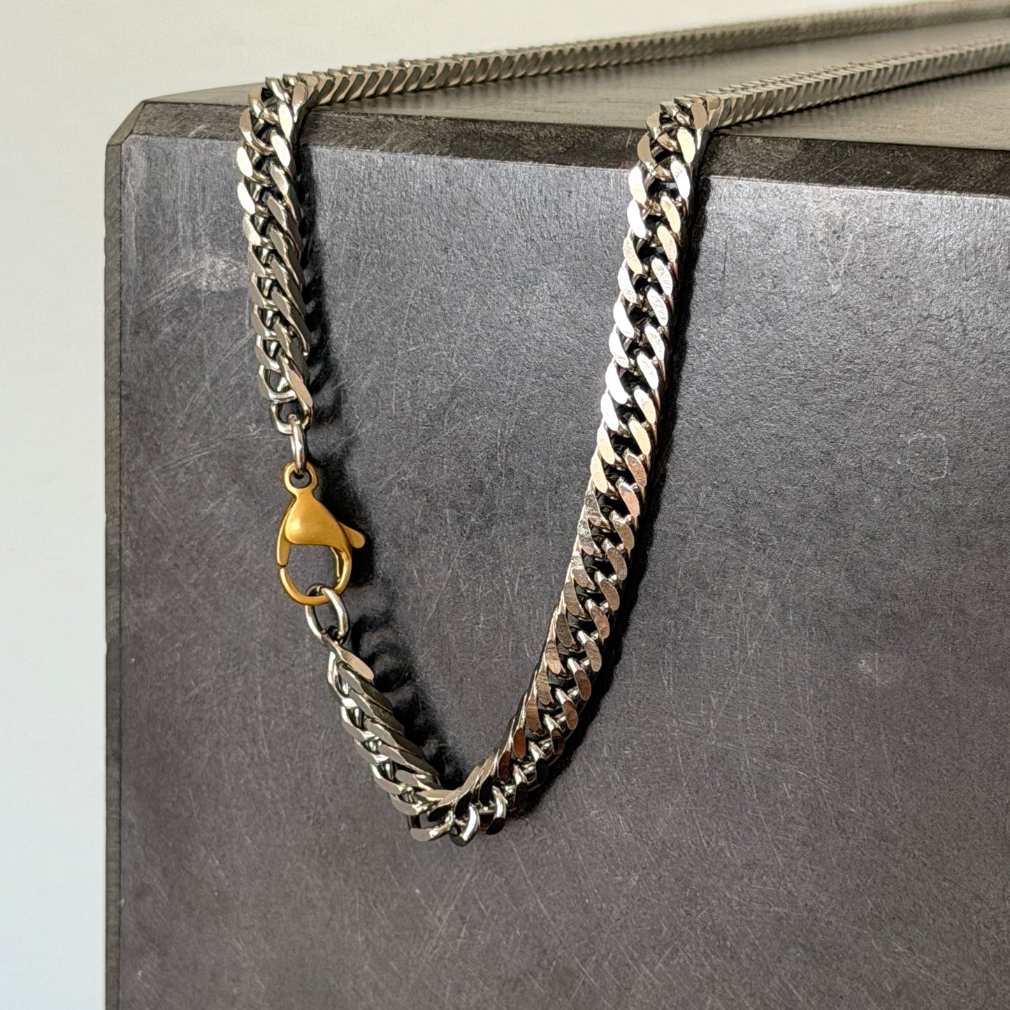4 Cut Double Chain Necklace, 5.3mm