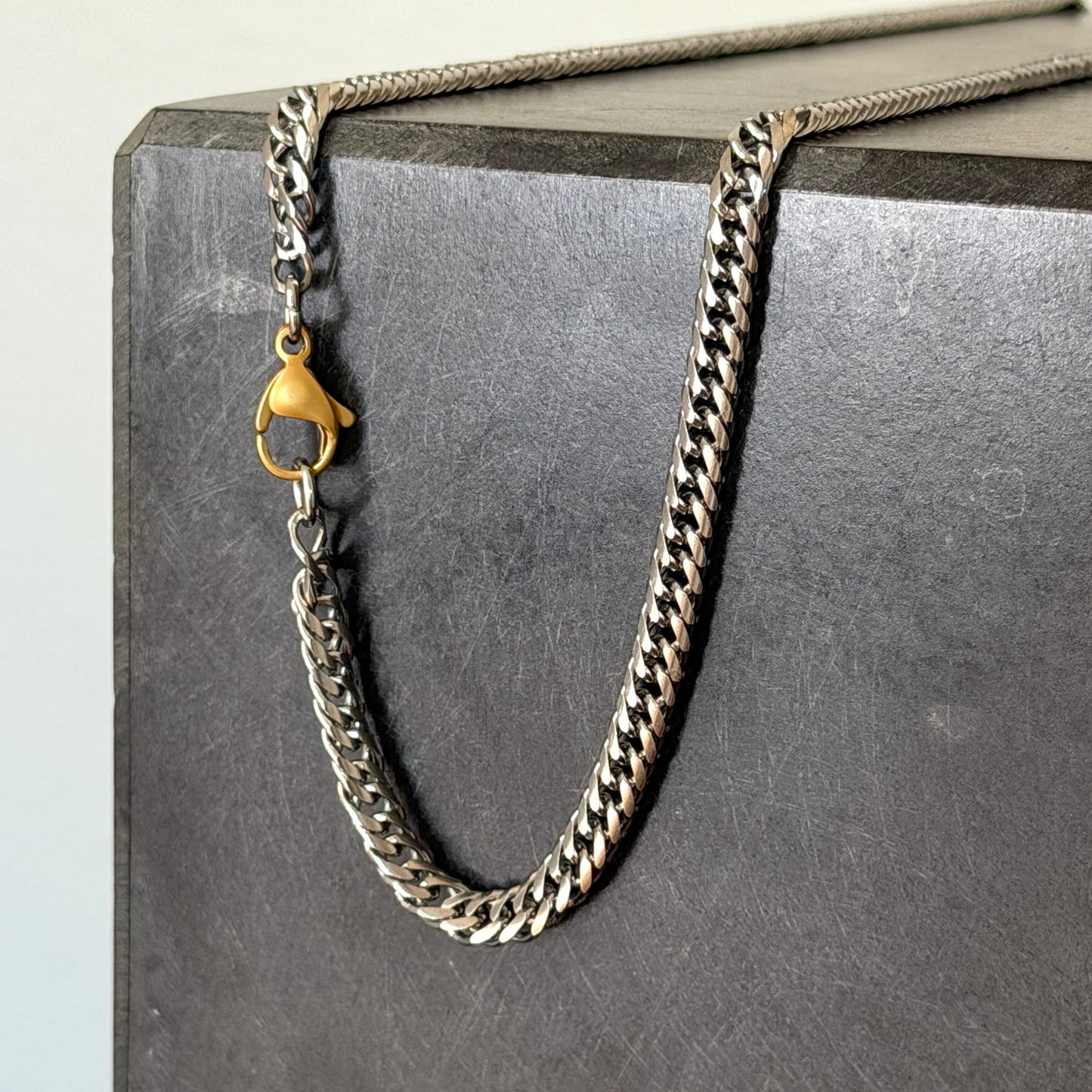 Round Double Chain Necklace, 4.5mm