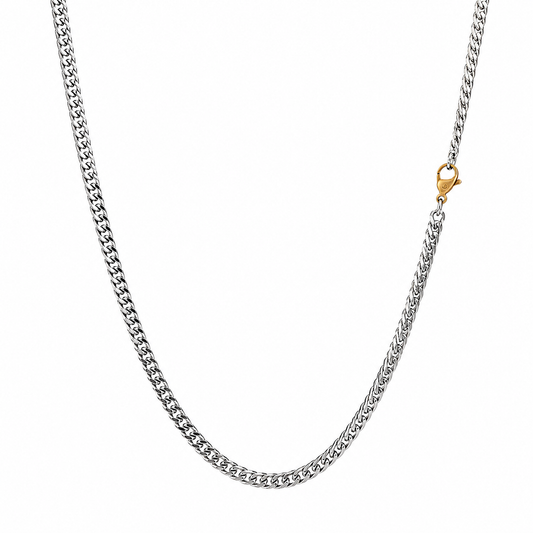 4 Cut Double Chain Necklace, 3.3mm
