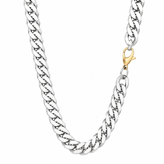 4 Cut Double Chain Necklace, 15.1mm