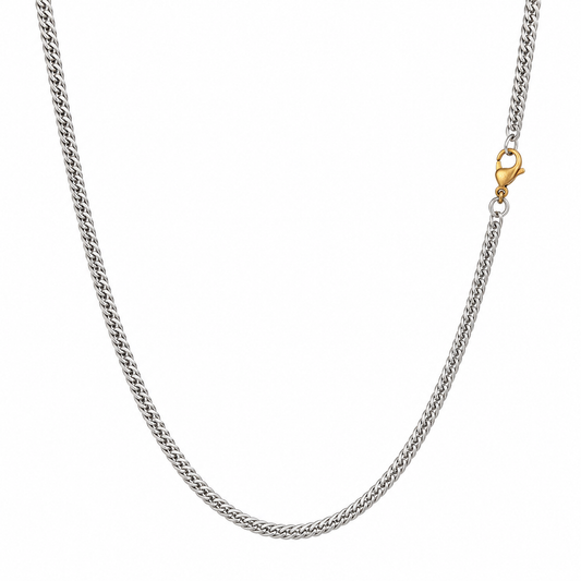 2 Cut Double Chain Necklace, 2.5mm