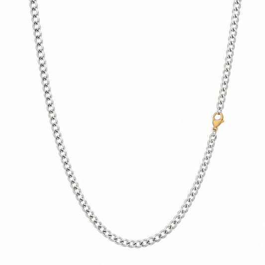 6 Cut Double Chain Necklace, 4.3mm
