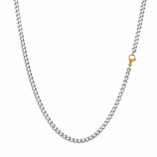 4 Cut Chain Necklace, 3mm