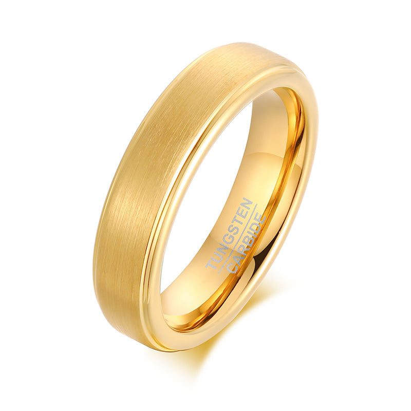Men's Tungsten Ring - Brushed Gold, 6mm – Stainless Steel Jewelry – Chain Supplyy