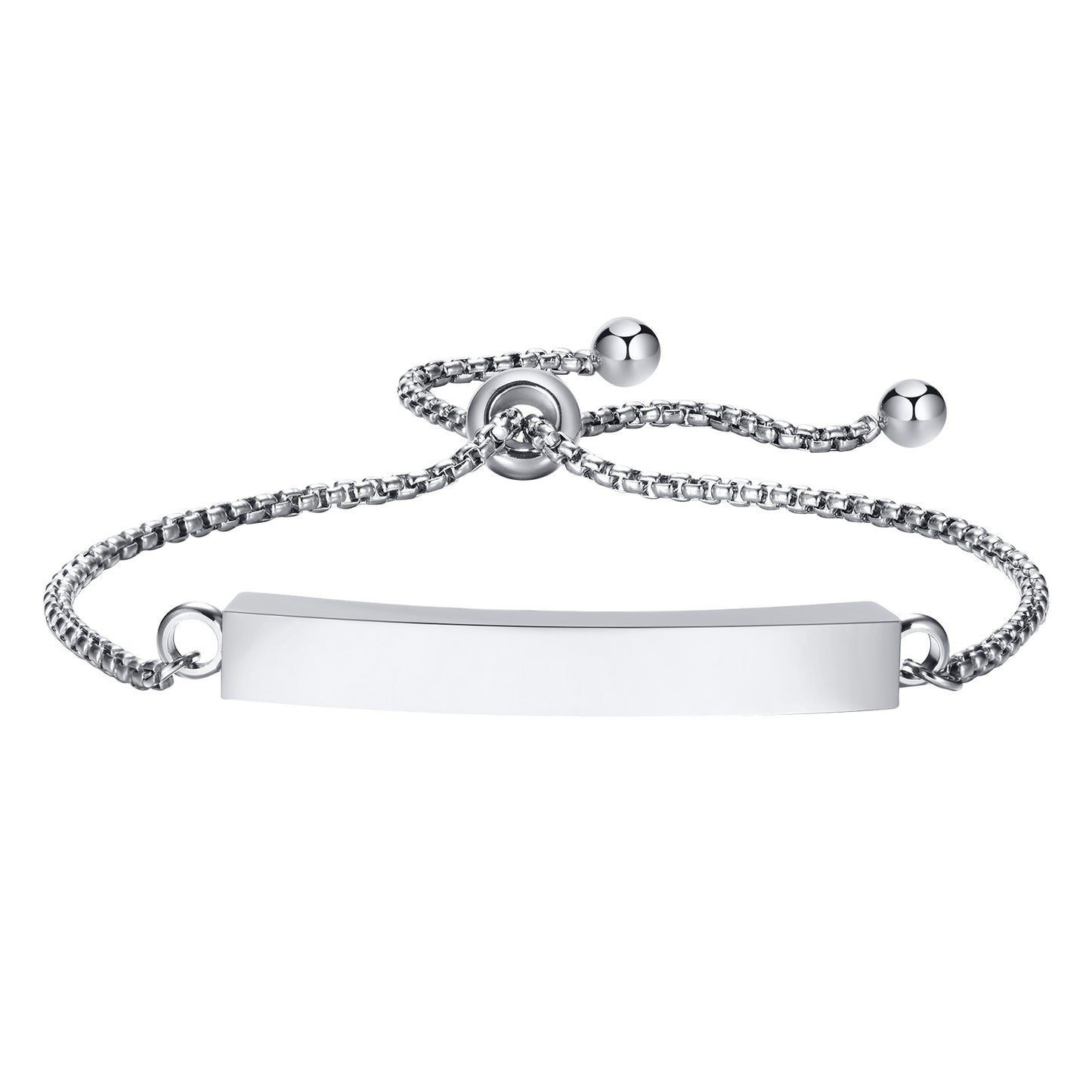 Adjustable Engraved Bar Bracelet, 2mm